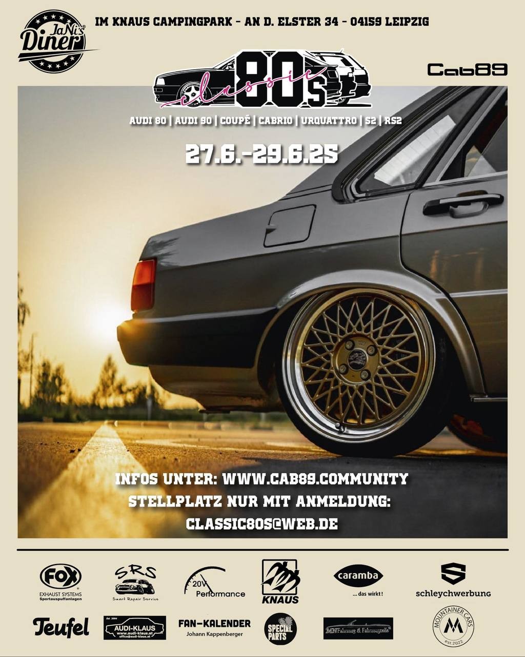 Classic 80s - das größte exklusive Audi 80/90 Treffen im Osten inkl. Audi 100, 50, NSU usw.